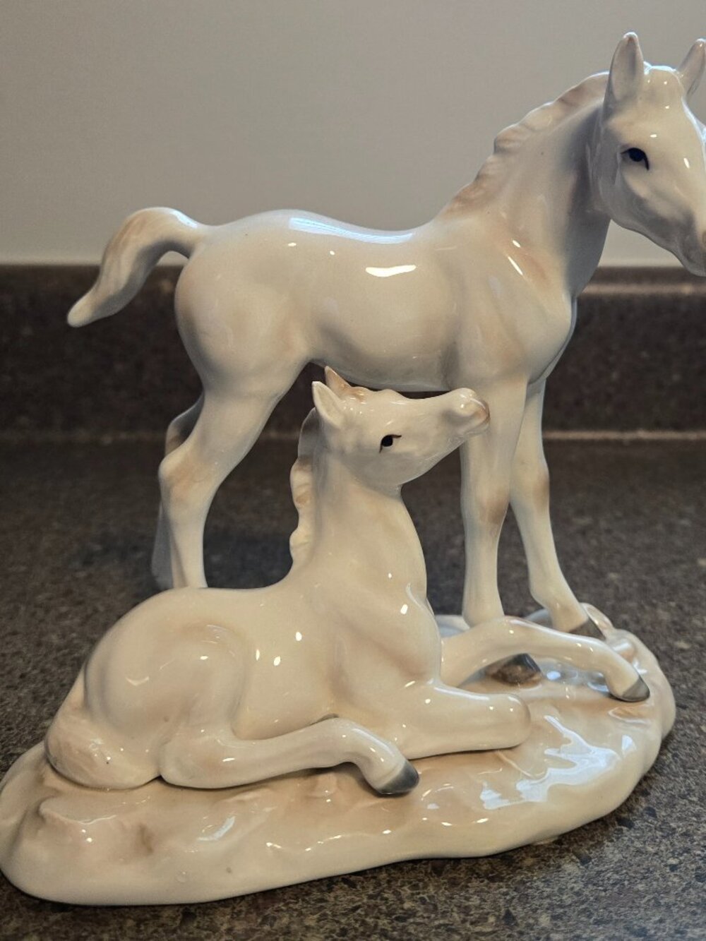 Vintage Sears Canada Porcelain Mare & Foal Horse Figurine – Made in Japan